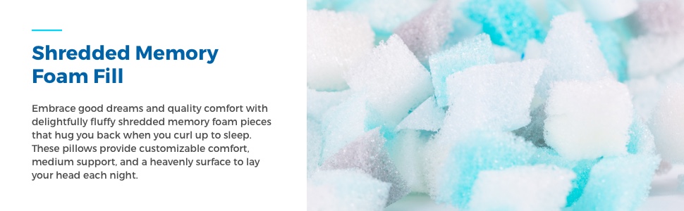 Shredded memory foam fill