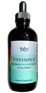 Viressence: botanical extract of echinacea, ginkgo, balm support immune, body's defense, well-being 
