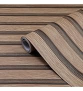 Yun-aeon Natural Wood Peel and Stick Wallpaper Wood Slats - 17.3"x 120" Light Tan Self-Adhesive W...