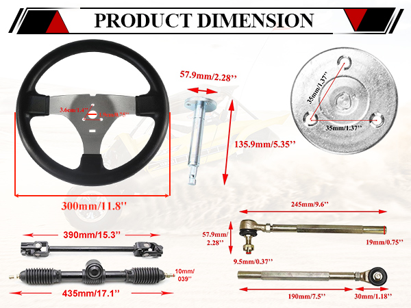 s_m.m.h Amazon.com: PRO BAT 300mm/11.8'' Go Kart Steering Wheel