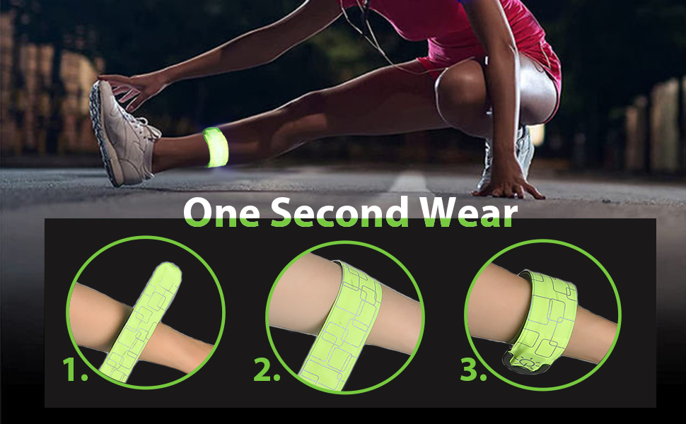 Rivsli Reflective LED Armband,1 Pack,USB Rechargeable