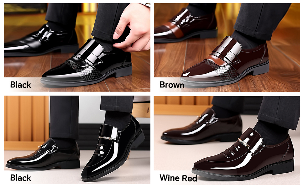 EDITCOZY Mens Dress Slip On Loafer Shoes Driving Leather Lined Oxfords Wedding Guest Moccasin Formal Business Work Shoes 14 Mens