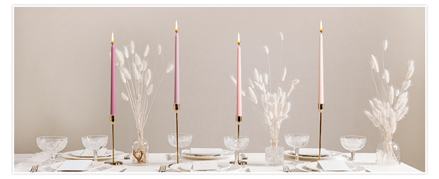 12 Inch Purple Taper Candles Set of 4