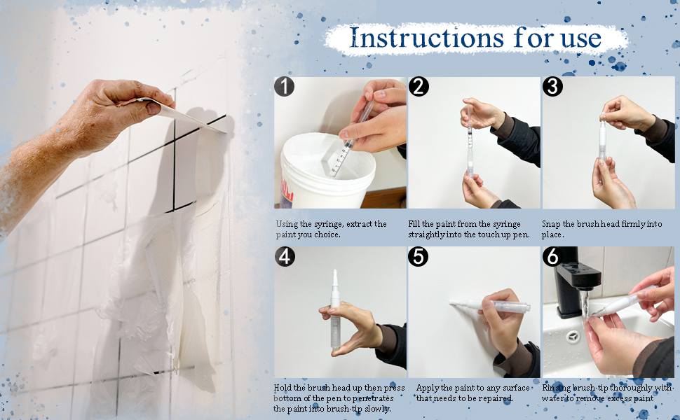 ZURLEFY 4 Count Touch Up Paint Brush Pen for Painting Walls