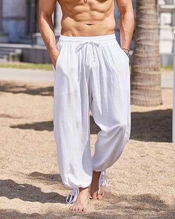 Mens cotton harem pants