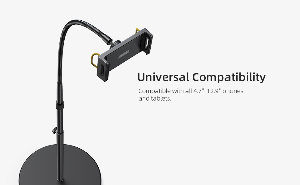 Tablet Floor Stand Lamicall Gooseneck Tablet Holder Mount with Adjustable Height & 10.6lb