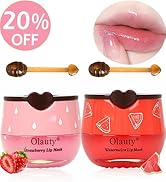 Pack of 2 honey balm lip balms, strawberry and watermelon moisturising lip mask to lip...