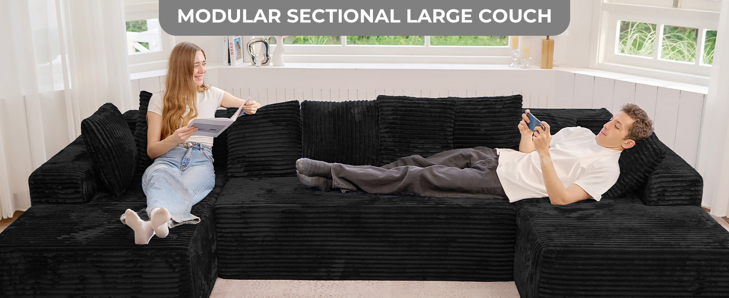 131'' plush corduroy couch