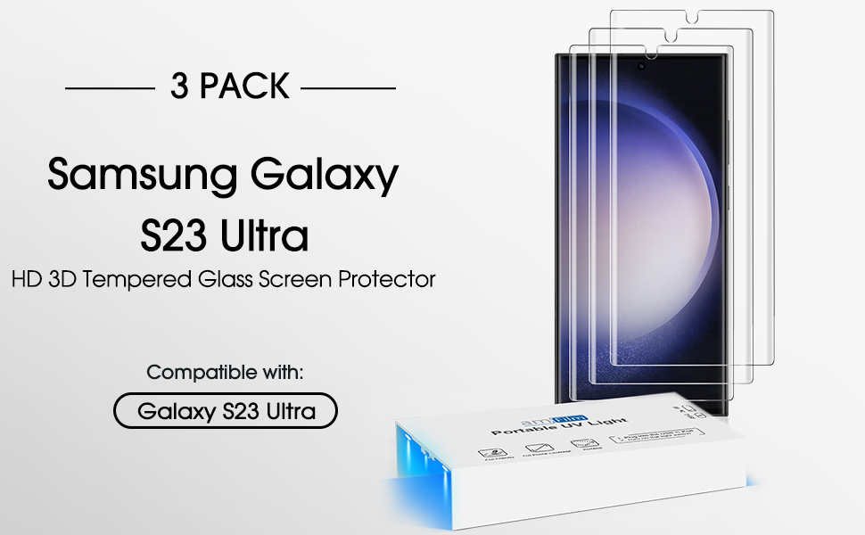 amFilm 3D Curved Tempered Glass Screen Protector for Samsung Galaxy S23