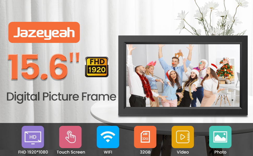 Frameo 15.6 Inch Large Digital Picture Frame, WiFi Digital