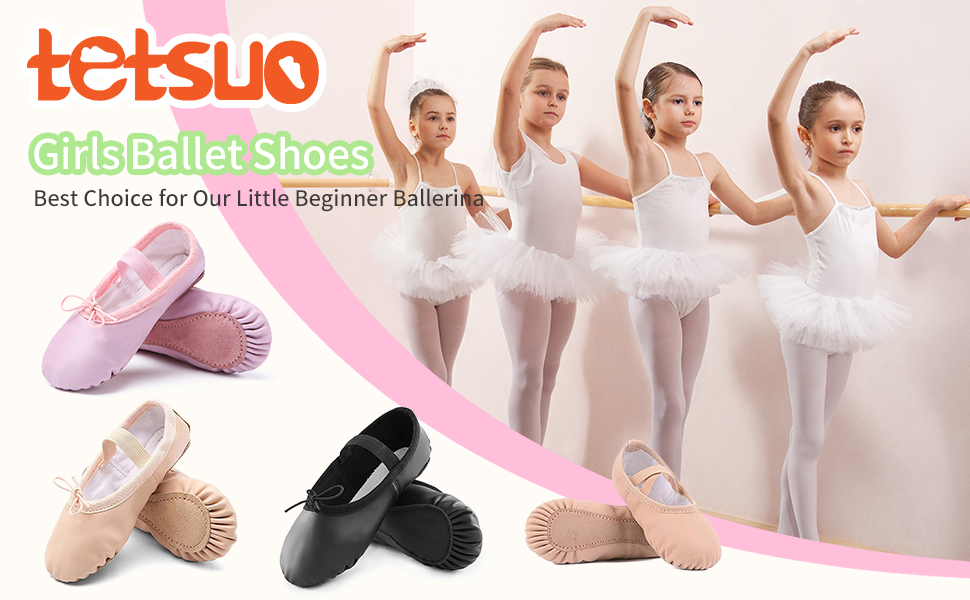 Girls Ballet Flats, Ballerina Shoes Dance Slippers for Kids, Toddlers Dancing, Yoga Soft Gymnastic