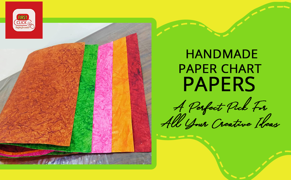 FIRST CLICK Handmade Paper Crushed Colored Sheets Chart Papers Sheet