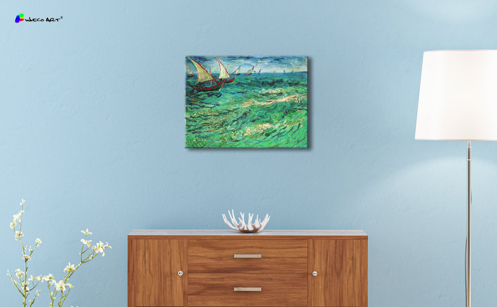 Sailing Boats Seascape Giclee Canvas Prints of Van Gogh