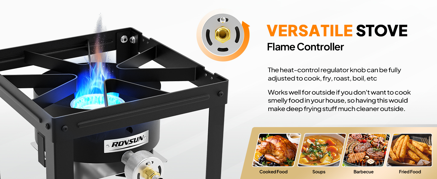 Portable Gas Camping Stove, Outdoor Propane Burner High Pressure Single Camp Cooking Home Brewing