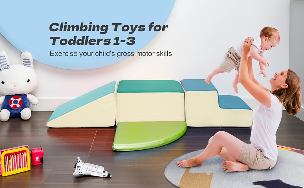 MOOITZ Foam Climbing Blocks for Toddlers, 4pcs Climbing
