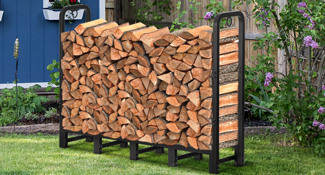 Amazon.com : Amagabeli 5ft Firewood Log Rack Outdoor Heavy