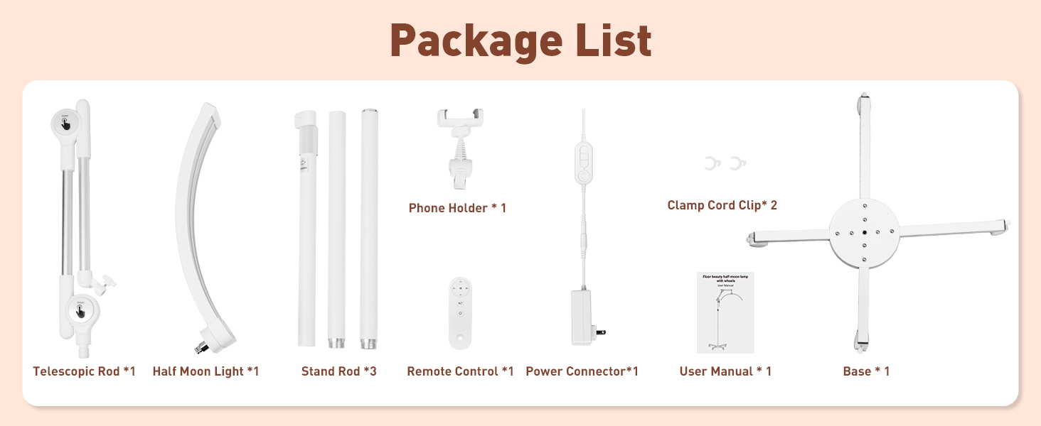 Included components lamp for lash extensions