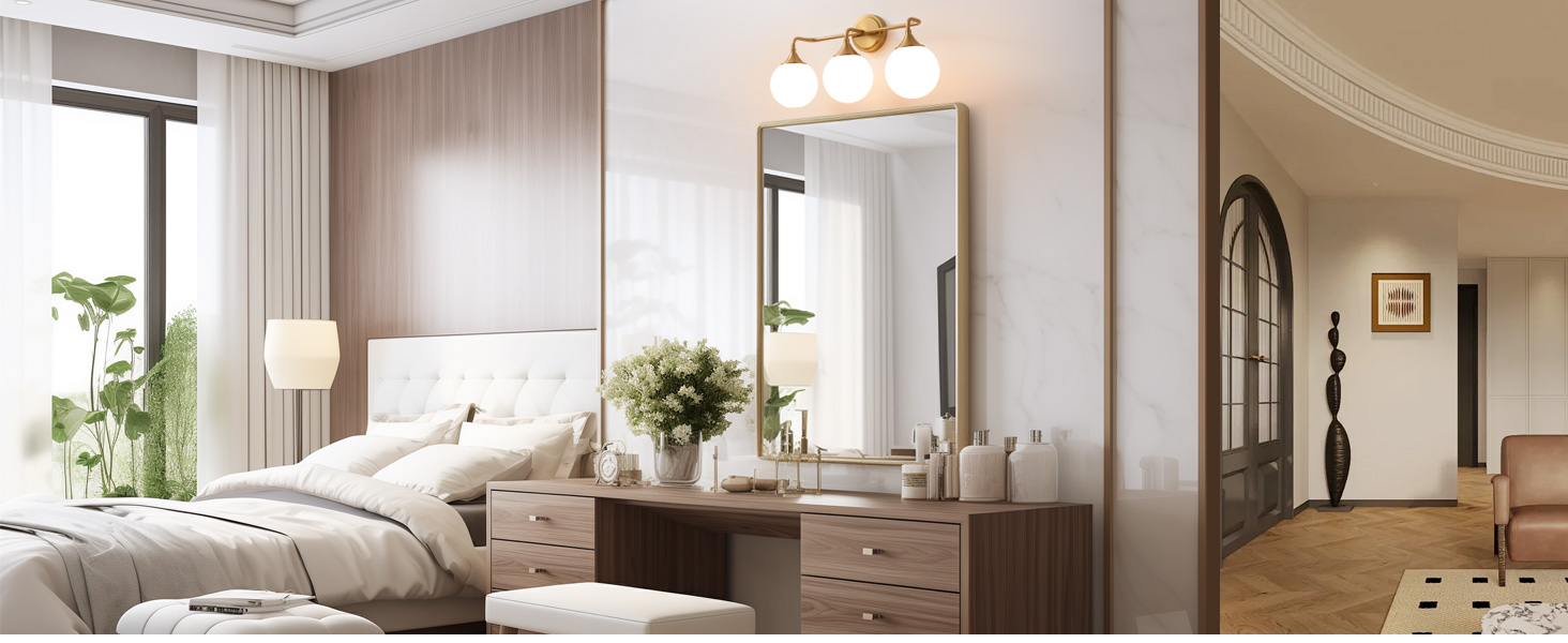 3 gold vanity light