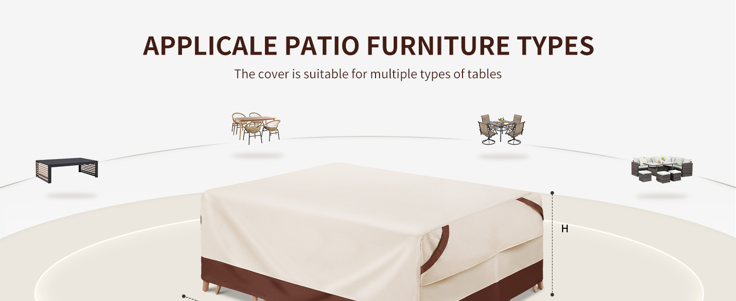 Bestalent Outdoor Furniture Table Covers, Waterproof Rectangular Patio Coffee Table