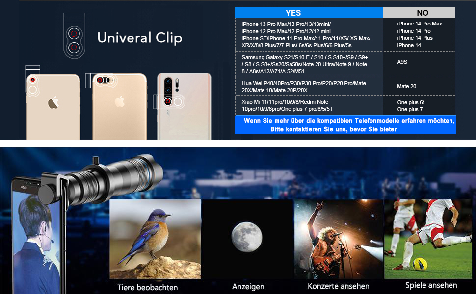 Apexel Telephoto Lens for Smartphone, Powerful 28X HD Phone Telephoto