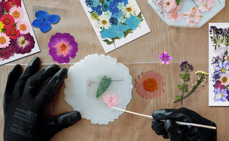 CONVELIFE Dried Flowers for Resin, 120pcs Natural Flowers