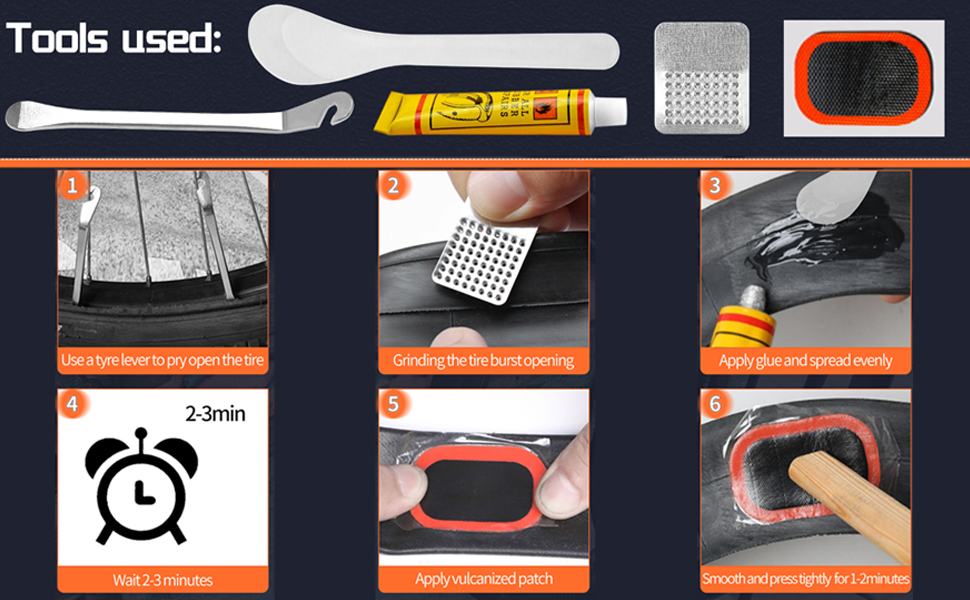 Ghguole Bike Tire Puncture Repair Kit,57pcs Bike Tyre Patch Repair Kit