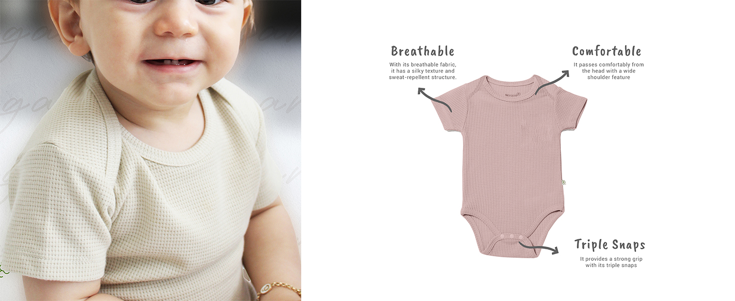 Baby Bodysuits Vests I Short Sleeve Organic Cotton Bodysuit