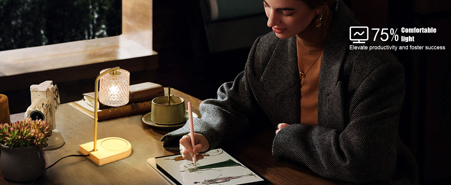 Small Bedside Table Lamp for Bedroom Glass Shade Bedside Lamps for