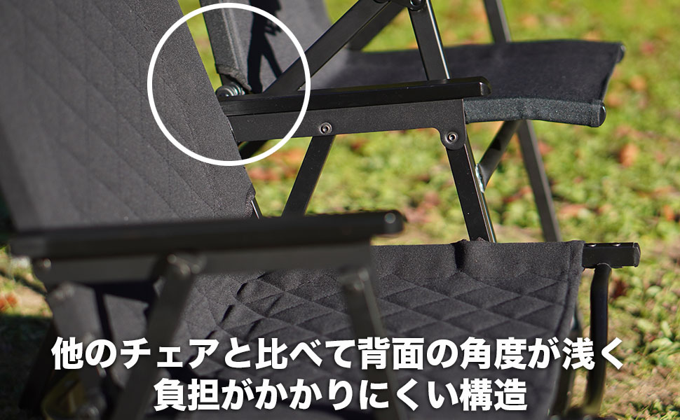 キャンプ用折り畳みチェア　RcrCamp ハイバックリクライニングチェア 楽天市場】ハイバックリクライニングチェア RcrCamp ブラック