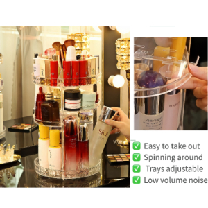 heights adjustable skincare products organizer brush holder