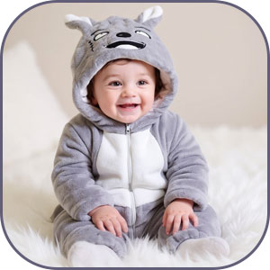 SPN-JGSP Baby panda hooded snowsuit  Flannel newborn cosplay romper