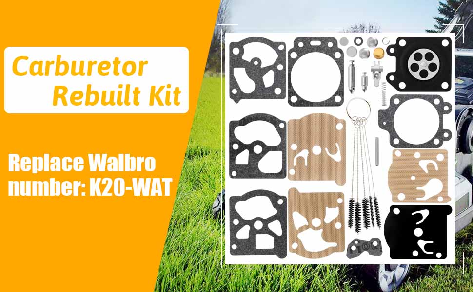 QAZAKY K20WAT Carburetor Rebuild Kit Compatible with Walbro WA WT