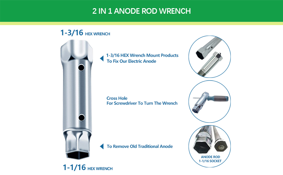 VOGUUY Water Heater Anode Rod, Electric Anode Rod, Titanium Rod, Packed