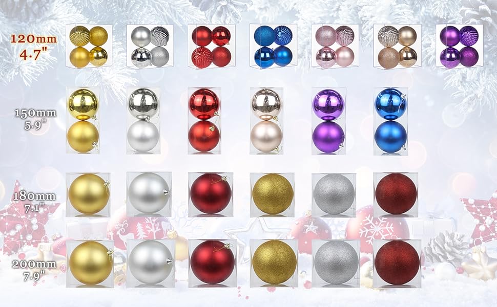 Christmas balls size