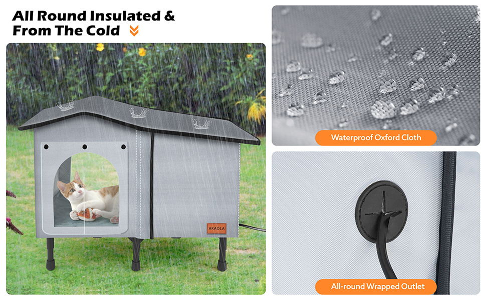 Heated Outdoor Cat House for Winter, Weatherproof