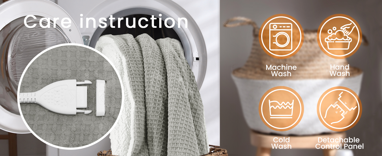 blunique Heated Blanket Electric Blanket Twin Waffle, 62x84