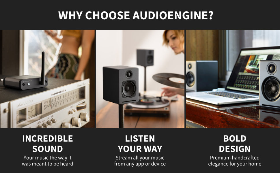 Audioengine HD4 Desktop Speakers 60W Powered Bookshelf Speakers aptX HD Bluetooth for High