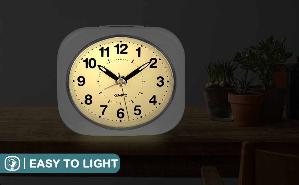 Jcobay Silent Alarm Clock Battery Powered Little Small Clock Bedroom