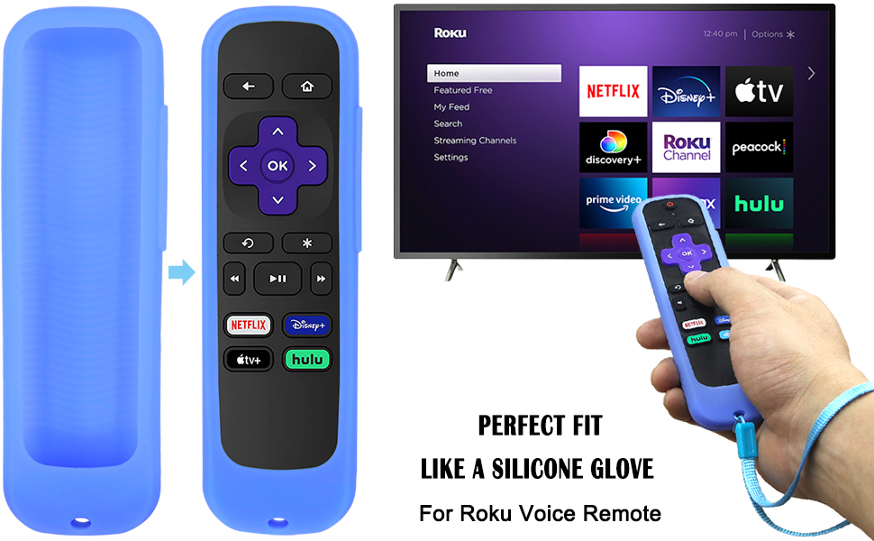 [2 Pack] Remote Cover (Glow in The dark) Compatible with Roku TV Remote
