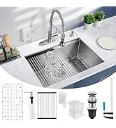 27x18Inch Undermount Kitchen Sink, Herogo Stainless Steel Single Bowl Handmade 16 Gauge 10'' Deep...