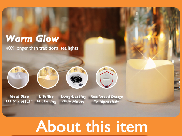 LED tea lights candles battery operated