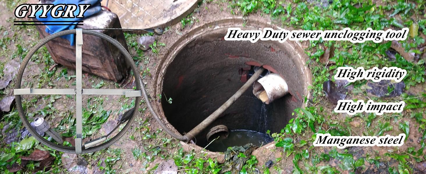 Heavy Duty Sewer Drain Snake Tool Outdoor,Flat Sewer Snake rod