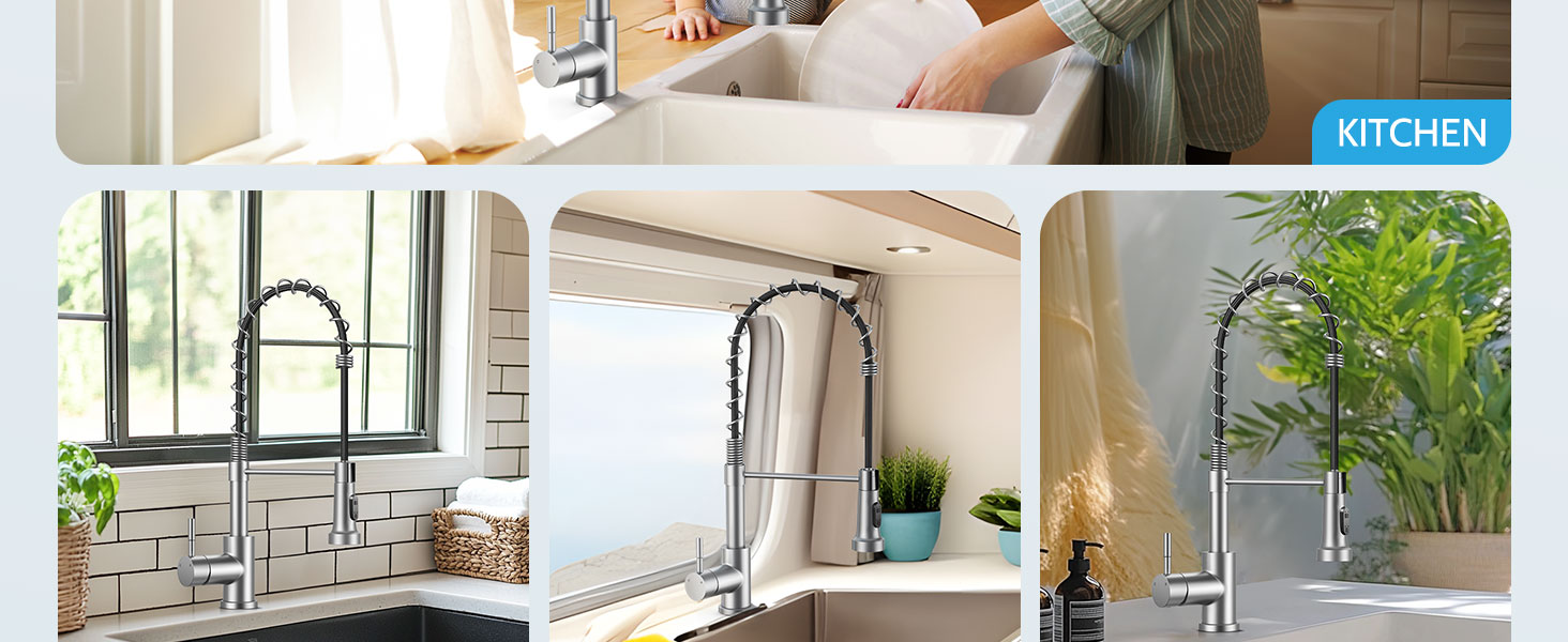kitchen faucet with pull down saprayer