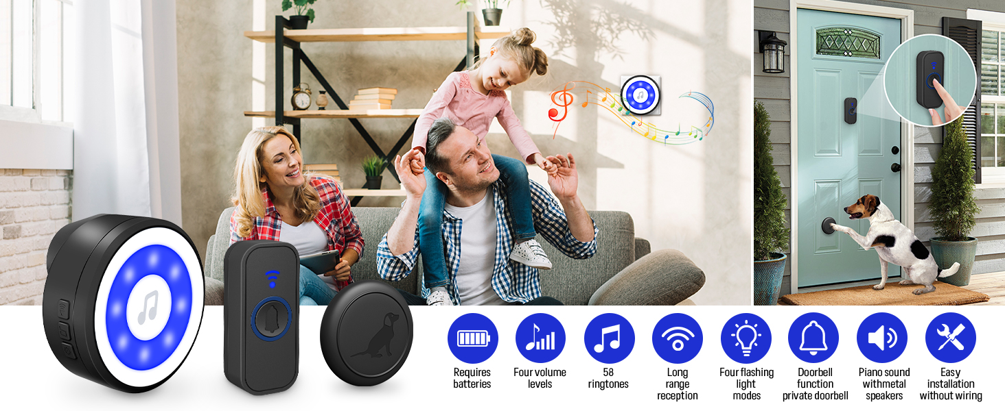 MYPIN Wireless Dog Doorbell, 1,000ft Range Dog Doorbell