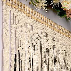 Boho Curtains, 77x35 inch Cotton Woven Macrame Curtains