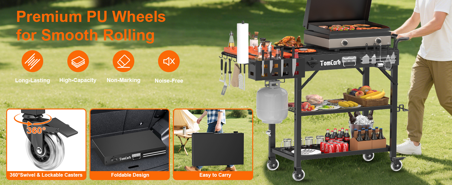 grill cart with wheels
