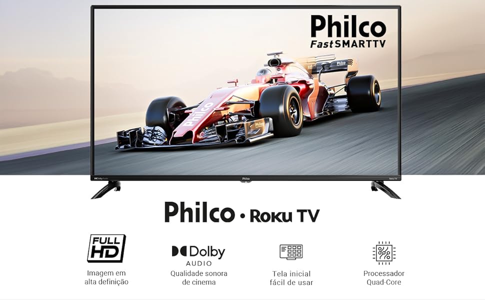 Philco Smart TV 42” PTV42G6FR2CPF Roku TV LED Dolby Áudio