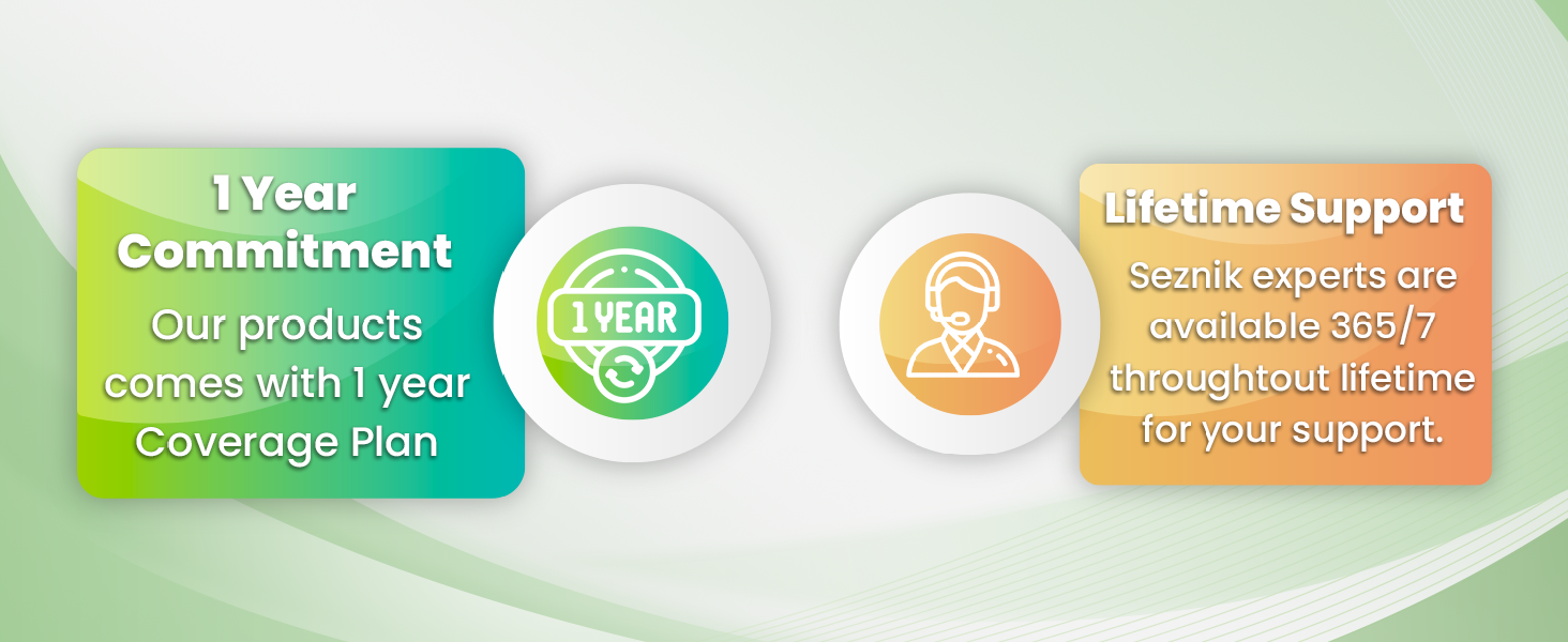 1-year support and responsive care support for all SEZNIK mini printer users across India