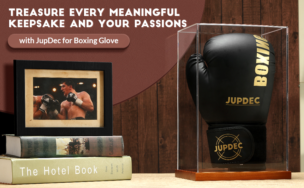 autographed boxing glove with case