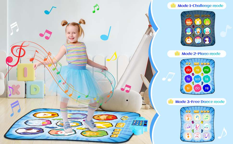 MAVREC TOYS Dance Mat, Kids Dance Mat Toys for Girls, Christmas Birthday Gifts for 3